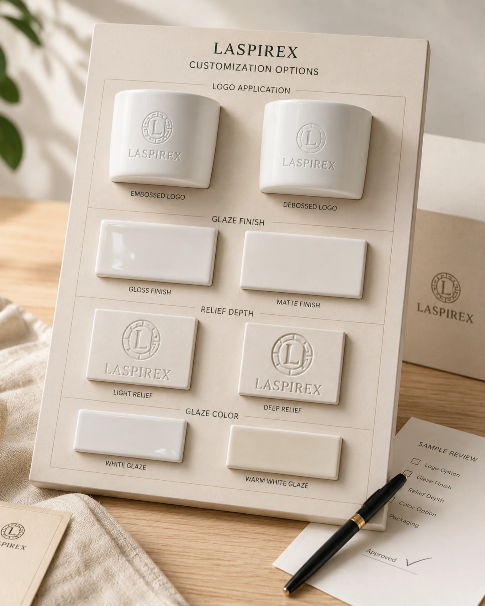 LASPIREX porcelain customization reference board